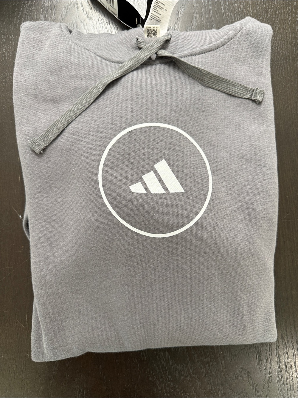 adidas Light Gray Hoodie with White Circle Logo